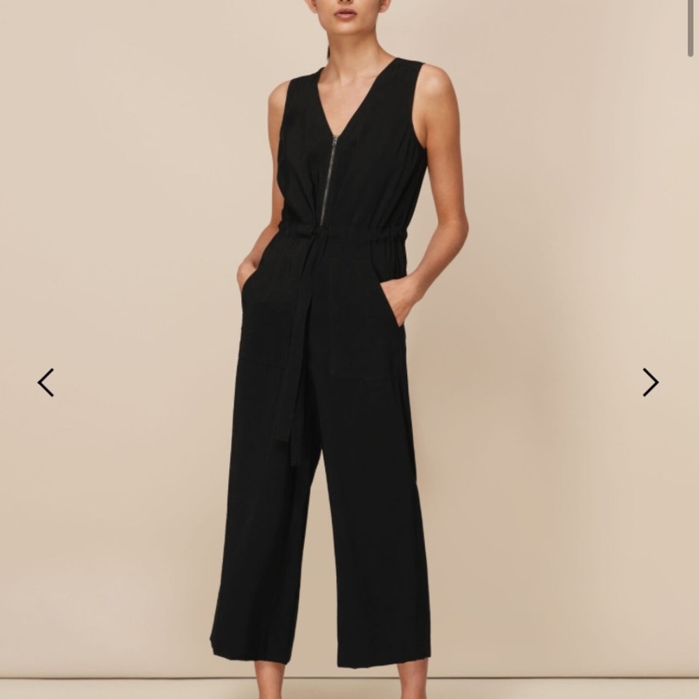 Whistles Corey Zip Casual Jumpsuit S black
